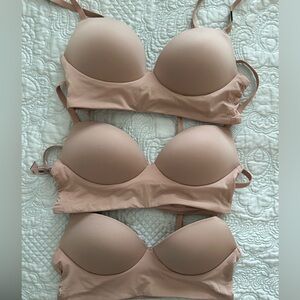 Victoria’s Secret Bra Bralettes Set of 3 Nude Tan Size Small NWT Racerback